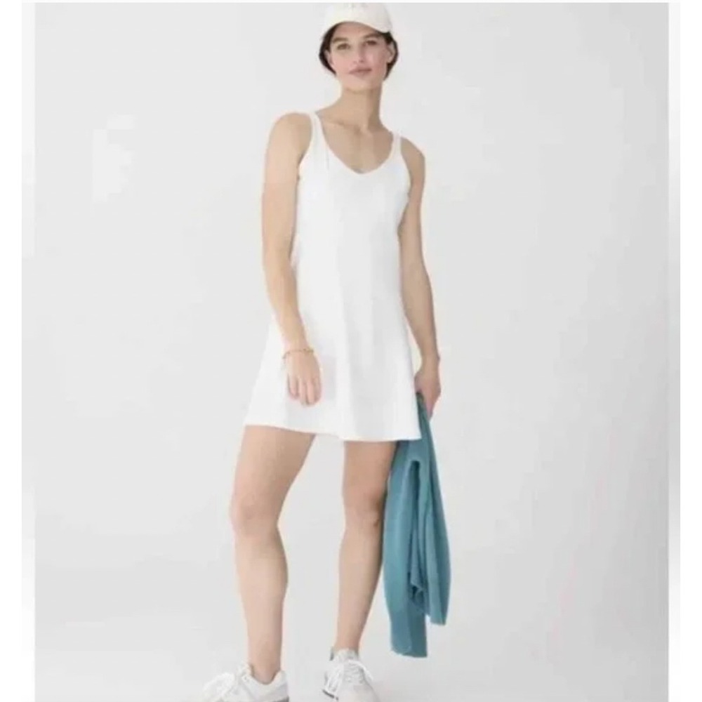 J. Crew Active White Cloudstretch Side Slit Sports Dress Sleeveless‎ Size S